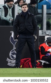 Turin, Italy. February 13, 2018. UEFA Champions League, Juventus - Tottenham 2-2. Mauricio Pochettino, Coach Tottenham.