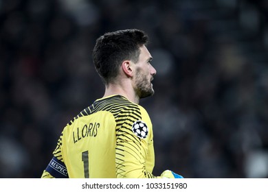 Turin, Italy. February 13, 2018. UEFA Champions League, Juventus - Tottenham 2-2. Hugo Lloris, Goalkeeper Tottenham.