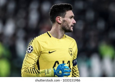 Turin, Italy. February 13, 2018. UEFA Champions League, Juventus - Tottenham 2-2. Hugo Lloris, Goalkeeper Tottenham.