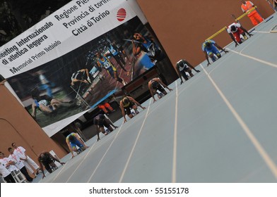 TURIN, ITALY - JUNE 12: Frater Michael At 100m Sprint Final Start Of The 2010 Memorial Primo Nebiolo Track And Field Athletics International Meeting, On June 12, 2010 In Turin, Italy.