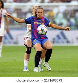 Turin, ITALY - May 21, 2022: 
Alexia Putellas And Lindsey Horan In Action
During The UEFA Women's Champions League Final Barcelona FC V Olympique Lyonnais At The Juventus Stadium.
