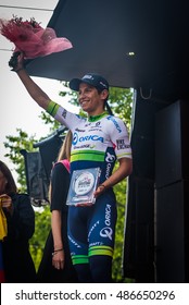 Turin, Italy May 29, 2016; Esteban Chaves, Orica Team,   On The Final Podium Of  The Tour Of Italy 2016 With Arrival In Turin.