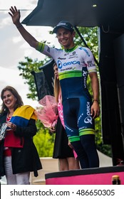 Turin, Italy May 29, 2016; Esteban Chaves, Orica Team,   On The Final Podium Of  The Tour Of Italy 2016 With Arrival In Turin.