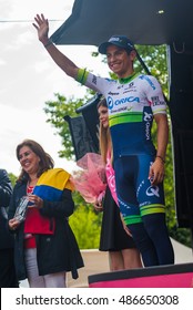 Turin, Italy May 29, 2016; Esteban Chaves, Orica Team,   On The Final Podium Of  The Tour Of Italy 2016 With Arrival In Turin.