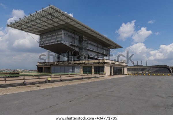 Turin, Italy - May 29, 2016: Roof of Lingotto
Building and Renzo Paino Building and test track of the former Fiat
factory.