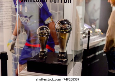 TURIN, ITALY - NOV 3, 2017: Gianluigi Gigi Buffon Awards, Juventus Museum, Opened In 2011