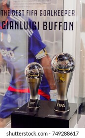 TURIN, ITALY - NOV 3, 2017: Gianluigi Gigi Buffon Awards, Juventus Museum, Opened In 2011