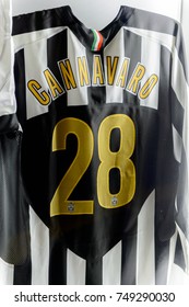 TURIN, ITALY - NOV 3, 2017: Fabio Cannavaro 28 Shirt, Juventus Museum, Opened In 2011