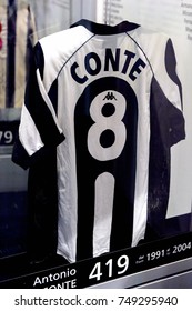 TURIN, ITALY - NOV 3, 2017: Antonio Conte Shirt, Juventus Museum, Opened In 2011