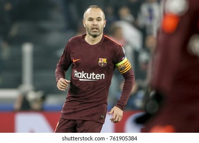 Turin, Italy. November 22, 2017. UEFA Champions League, Juventus - Barcelona 0-0. Andres Iniesta, Barcelona.