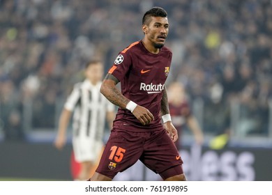 Turin, Italy. November 22, 2017. UEFA Champions League, Juventus - Barcelona 0-0. Paulinho, Barcelona.