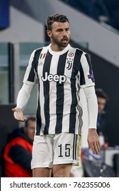 Turin, Italy. November 22, 2017. UEFA Champions League, Juventus - Barcelona 0-0. Andrea Barzagli, Juventus.