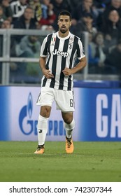 Turin, Italy. October 18, 2017. UEFA Champions League, Juventus - Sporting Lisbona 2-1. Sami Khedira, Juventus.