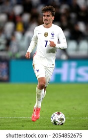 TURIN, ITALY - OCTOBER 7, 2021: 
Antoine Griezmann In Action 
During The UEFA Nations League 2021 BELGIUM V FRANCE At Allianz Stadium. 