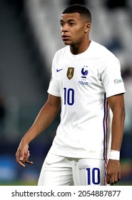 TURIN, ITALY - OCTOBER 7, 2021: 
Kylian Mbappé Looks On 
During The UEFA Nations League 2021 BELGIUM V FRANCE At Allianz Stadium. 