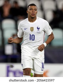 TURIN, ITALY - OCTOBER 7, 2021: 
Kylian Mbappé Looks On 
During The UEFA Nations League 2021 BELGIUM V FRANCE At Allianz Stadium. 