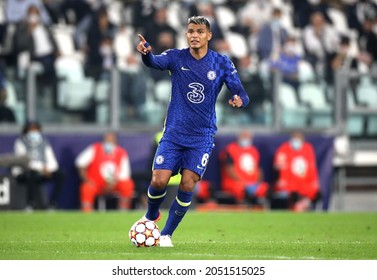 TURIN, ITALY - SEPTEMBER 29, 2021: 
Thiago Silva In Action 
During The UEFA Champions League 2021-2022 JUVENTUS V CHELSEA At Allianz Stadium. 