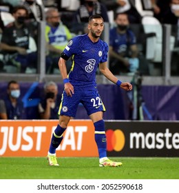 TURIN, ITALY - SEPTEMBER 29, 2021: 
Hakim Ziyech Looks On 
During The UEFA Champions League 2021-2022 JUVENTUS V CHELSEA At Allianz Stadium. 