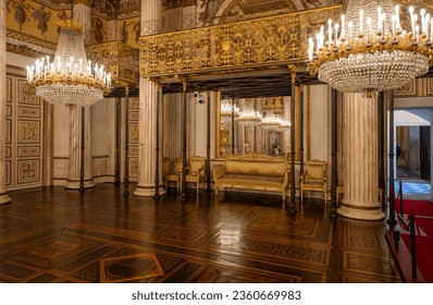 Turin, Italy - September 9, 2023: Interior of Palazzo Reale (Royal Palace) in Torino. - Shutterstock ID 2360669983
