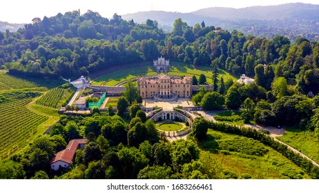Turin, Italy. Villa della Regina with park, Aerial View  