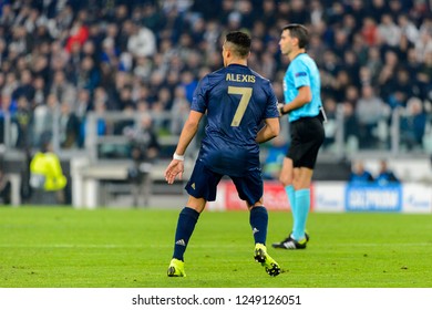 Turin - Nov 7, 2018: Alexis Sanchez 7. Juventus - Manchester United. UEFA Champions League. Matchday 4. Allianz Stadium.