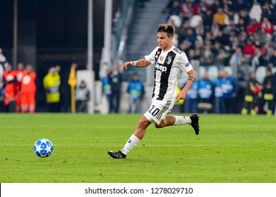 Turin - Nov 7, 2018:  Paulo Dybala 10 attacks. Juventus - Manchester United. UEFA Champions League. Matchday 4. Allianz stadium.