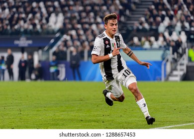 Turin - Nov 7, 2018:  Paulo Dybala 10. Juventus - Manchester United. UEFA Champions League. Matchday 4. Allianz stadium.