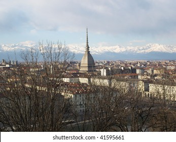 Turin Panorama Seen From The Hill, With Mole Antonelliana (famous Ugly Wedding Cake Architecture)