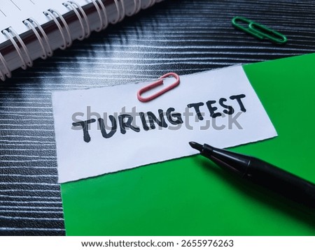 Turing test writting on table background.
