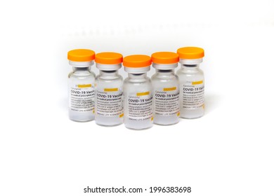 Turkey - 20 June 2021: Sinovac Vaccines On White Background. Sinovac, A Chinese Vaccine, Is Not Administered. Covid19 Vaccine. Sinovac Vaccine To Defeat Corona Virus. Copy Space.