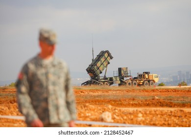 Kahramanmaraş, Turkey - 29 Ocak 2013: The American missile defense system Patriots was deployed to Turkey.The Patriots are deployed by experienced soldiers.