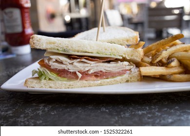 Turkey Bacon And Avocado Club Sandwich