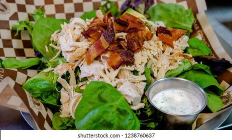 Turkey Bacon And Ranch Gourmet Salad With Dressing On Side 