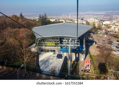 Turkey - December 10 ,2019 :Bursa, Uludag Cable Car Winter Images.