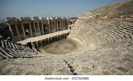 Turkey, Denizli, Pamukkale travertine and ancient city of Hierapolis 03.02.2021