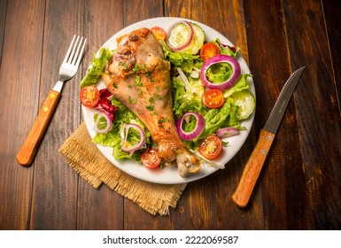 Turkey Drumstick With Salad, Diet