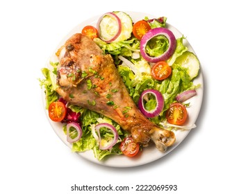 Turkey Drumstick With Salad, Diet