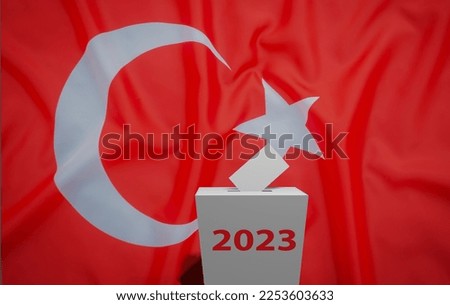 turkey elections vote box and flag
