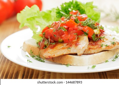 Turkey Escalope With Tomato On Toast