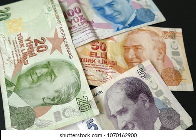 Turkey Government Paper Banknotes, Stock Exchange And Turkish Lira,
