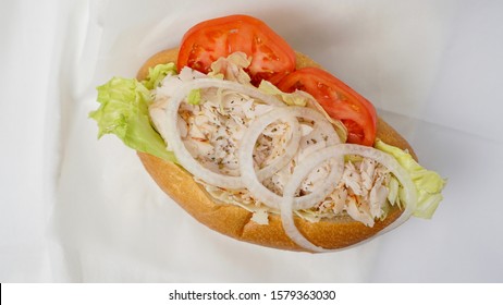 Turkey Hoagie Sandwich With Onions