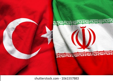 Turkey And Iran Flag Together