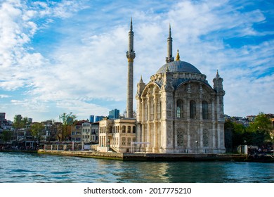 Turkey, Istambul - 21 April 2019 - The Ortaköy Mosque In Istanbul On The Bosphorus