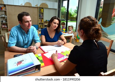 Turkey / Istanbul - 06/09/2015: Business People Are Talking. Parents Are Meeting With The Teacher
