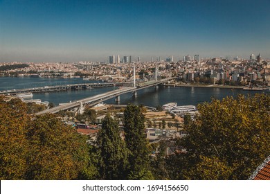 Turkey, Istanbul City, Bering Strait Top View Of The City.