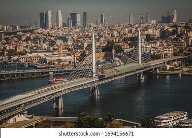 Turkey, Istanbul City, Bering Strait Top View Of The City.