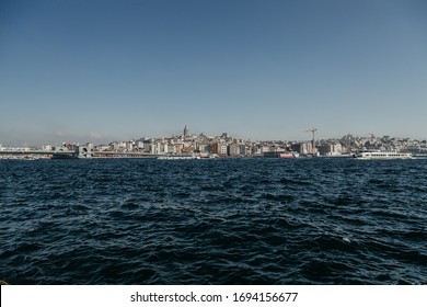 Turkey, Istanbul City, Bering Strait Top View Of The City.