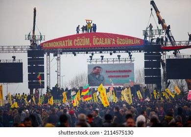 Diyarbakır, Turkey - January 20, 2012: Freedom Rally For Abdullah Öcalan Was Held By The Peace And Democracy Party (BDP).