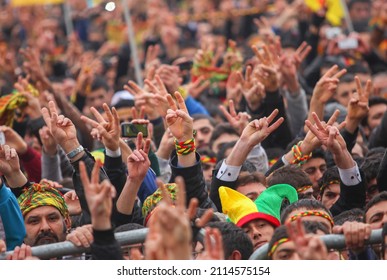 Diyarbakır, Turkey - January 20, 2012: Freedom Rally For Abdullah Öcalan Was Held By The Peace And Democracy Party (BDP).