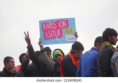 Diyarbakır, Turkey - January 20, 2012: Freedom Rally For Abdullah Öcalan Was Held By The Peace And Democracy Party (BDP).